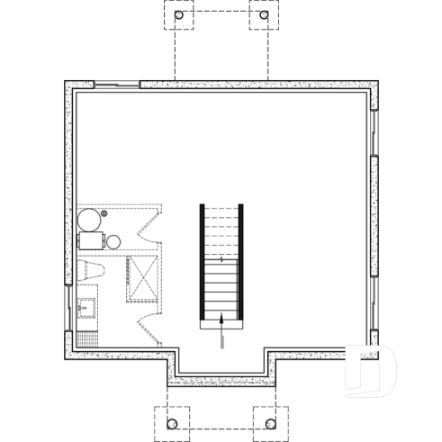 Unfinished basement - Transitional style economical with kitchen island, laundry room on main, 3 bedrooms - Duranel 4
