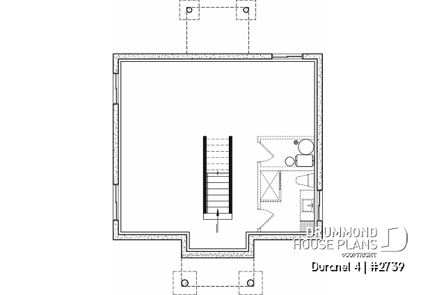 Unfinished basement - Transitional style economical with kitchen island, laundry room on main, 3 bedrooms - Duranel 4