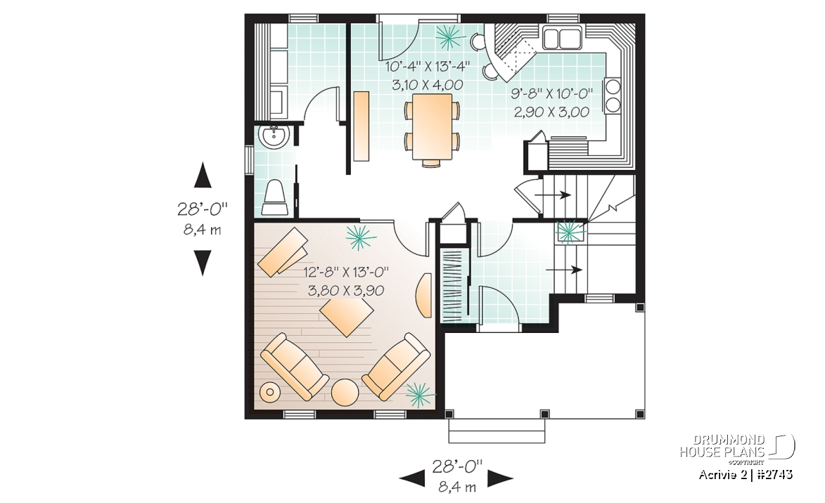 1st level - Traditional american 2-storey home with formal living room, 3 bedrooms and nice covered front porch - Acrivie 2