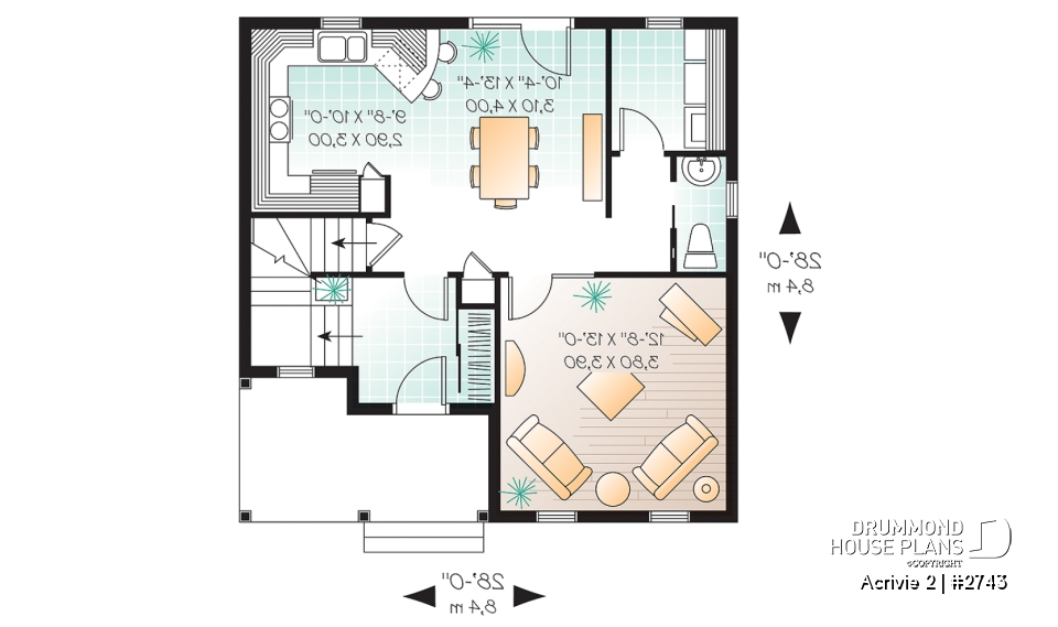 1st level - Traditional american 2-storey home with formal living room, 3 bedrooms and nice covered front porch - Acrivie 2
