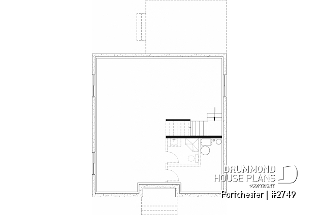 Basement - Modern cozy farmhouse plan with 4 bedrooms, 2.5 baths, 9' ceilings on main floor and pantry in kitchen - Portchester