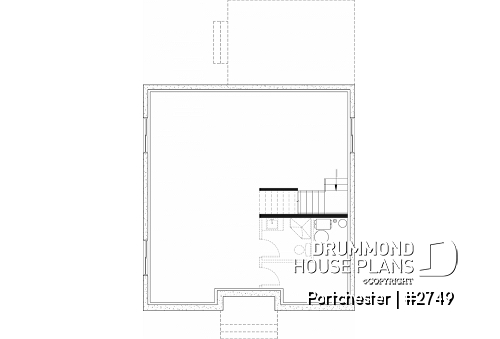 Unfinished basement - Modern cozy farmhouse plan with 4 bedrooms, 2.5 baths, 9' ceilings on main floor and pantry in kitchen - Portchester