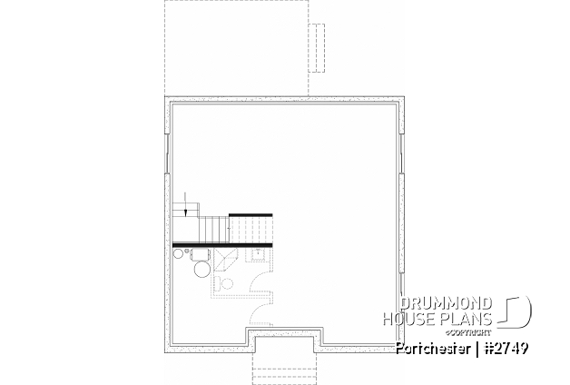 Unfinished basement - Modern cozy farmhouse plan with 4 bedrooms, 2.5 baths, 9' ceilings on main floor and pantry in kitchen - Portchester