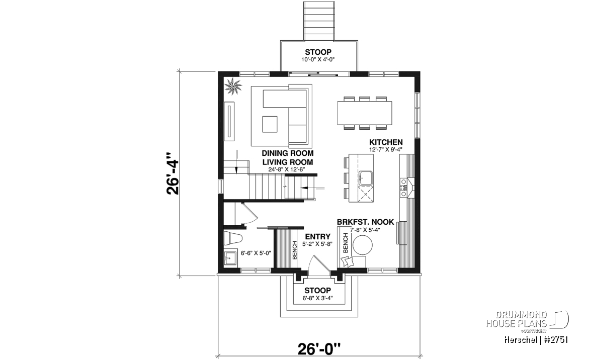 1st level - Budget-friendly French coutry cottage, 3 bedrooms, open floor plan, stunning family bathroom - Herschel