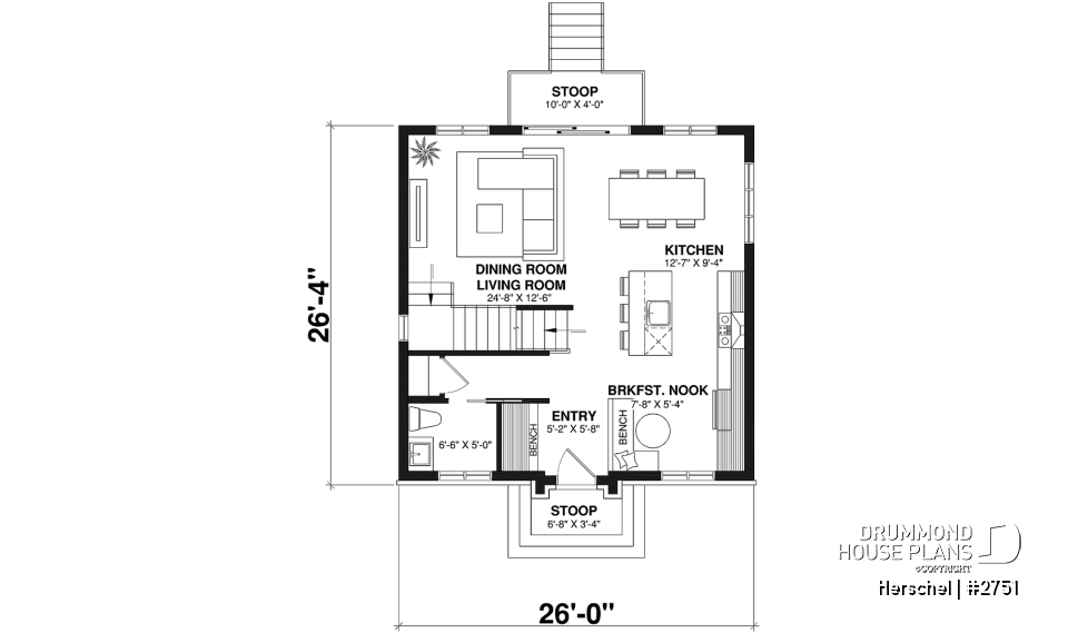 1st level - Budget-friendly French coutry cottage, 3 bedrooms, open floor plan, stunning family bathroom - Herschel