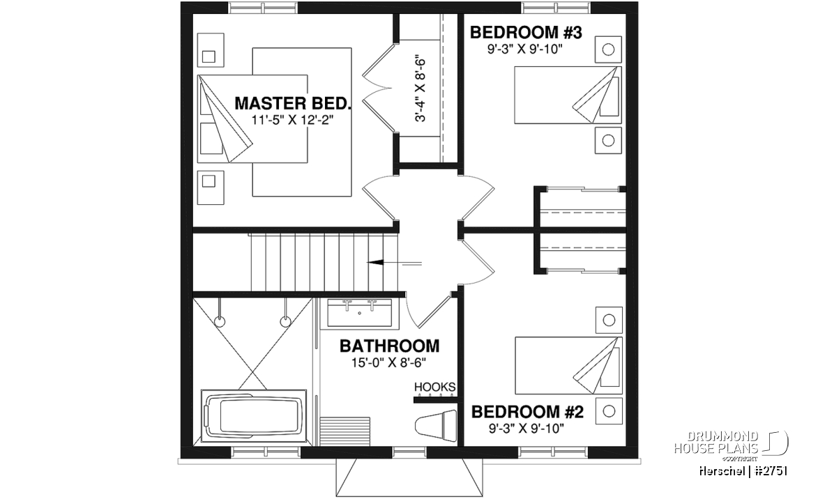 2nd level - Budget-friendly French coutry cottage, 3 bedrooms, open floor plan, stunning family bathroom - Herschel