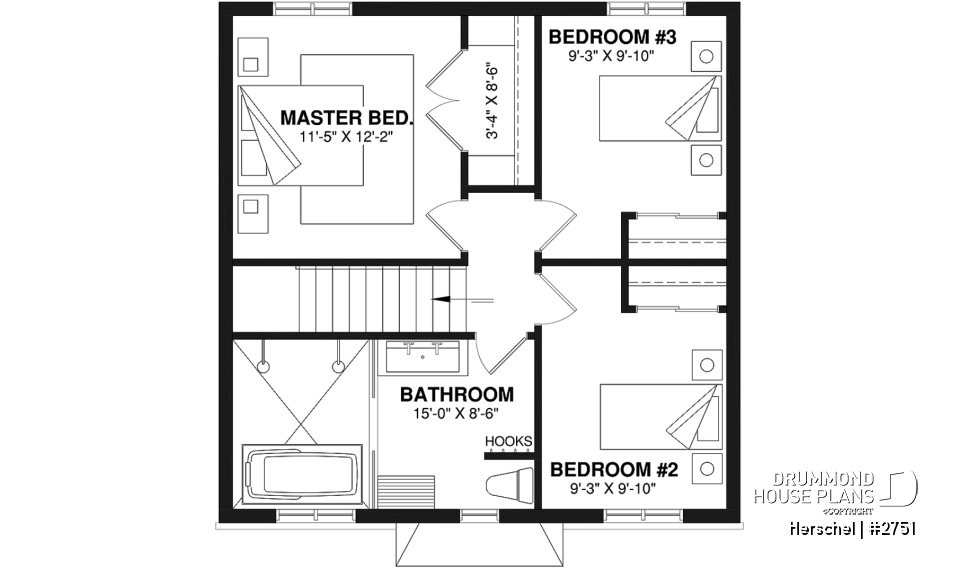 2nd level - Budget-friendly French coutry cottage, 3 bedrooms, open floor plan, stunning family bathroom - Herschel