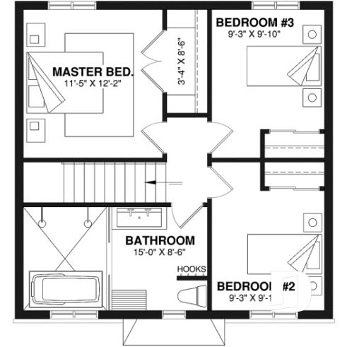 2nd level - Budget-friendly French coutry cottage, 3 bedrooms, open floor plan, stunning family bathroom - Herschel