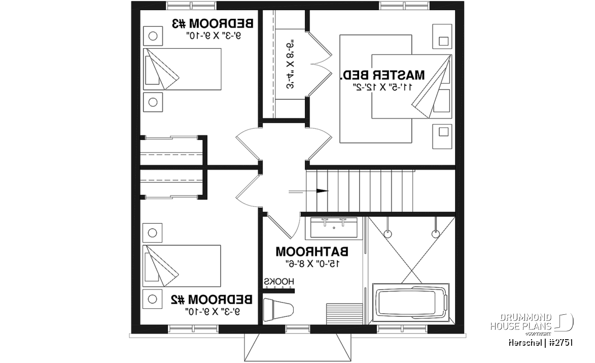2nd level - Budget-friendly French coutry cottage, 3 bedrooms, open floor plan, stunning family bathroom - Herschel