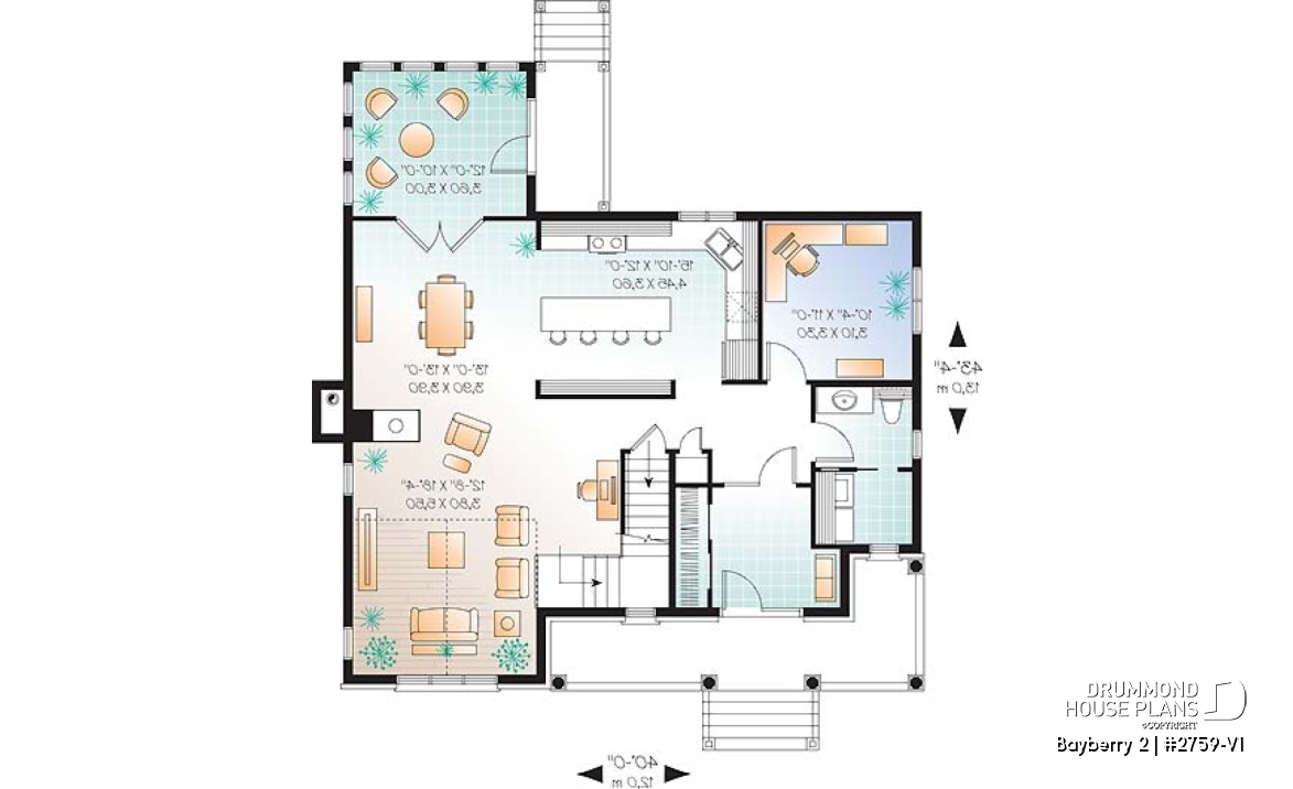 1st level - 3 to 4 bedroom Traditional home with solarium and home office - Bayberry 2