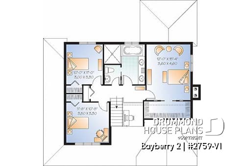 2nd level - 3 to 4 bedroom Traditional home with solarium and home office - Bayberry 2
