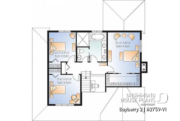 2nd level - 3 to 4 bedroom Traditional home with solarium and home office - Bayberry 2