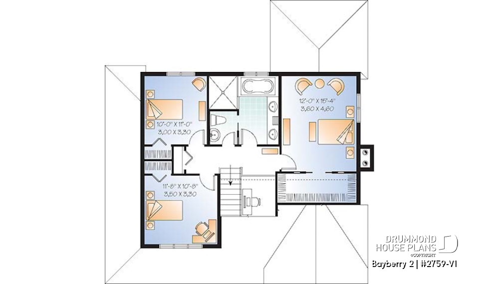 2nd level - 3 to 4 bedroom Traditional home with solarium and home office - Bayberry 2