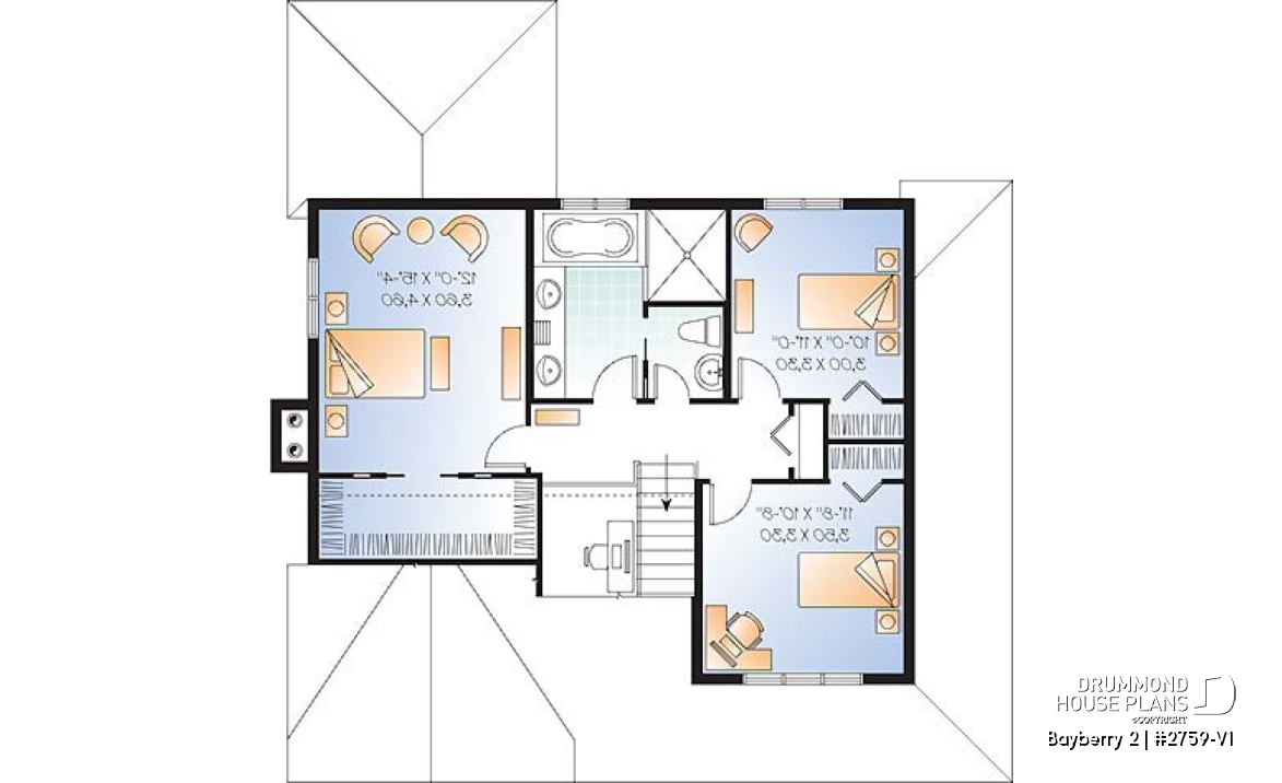 2nd level - 3 to 4 bedroom Traditional home with solarium and home office - Bayberry 2