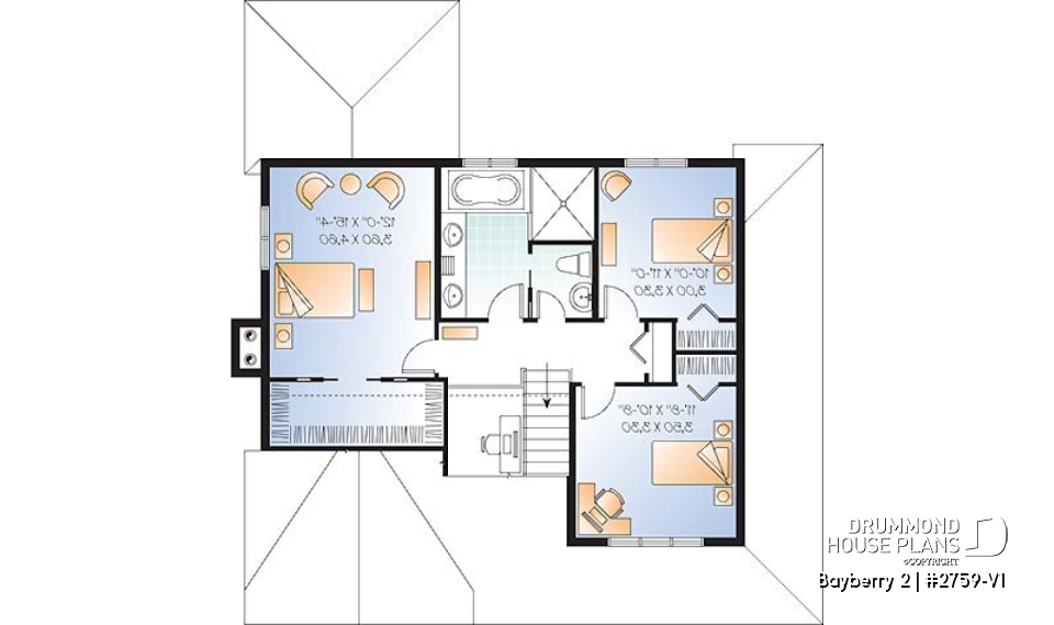 2nd level - 3 to 4 bedroom Traditional home with solarium and home office - Bayberry 2