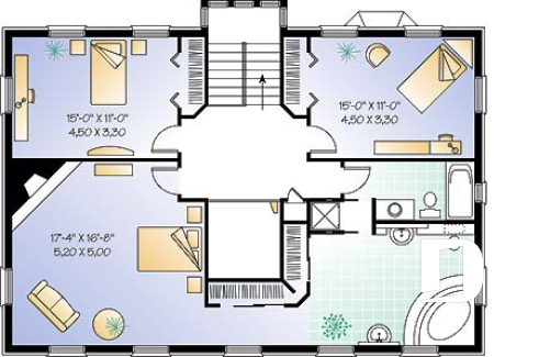 2nd level - Historical European style house plan with 9' ceiling on main floor, 2 fireplaces - Chervil