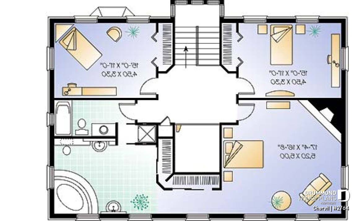 2nd level - Historical European style house plan with 9' ceiling on main floor, 2 fireplaces - Chervil