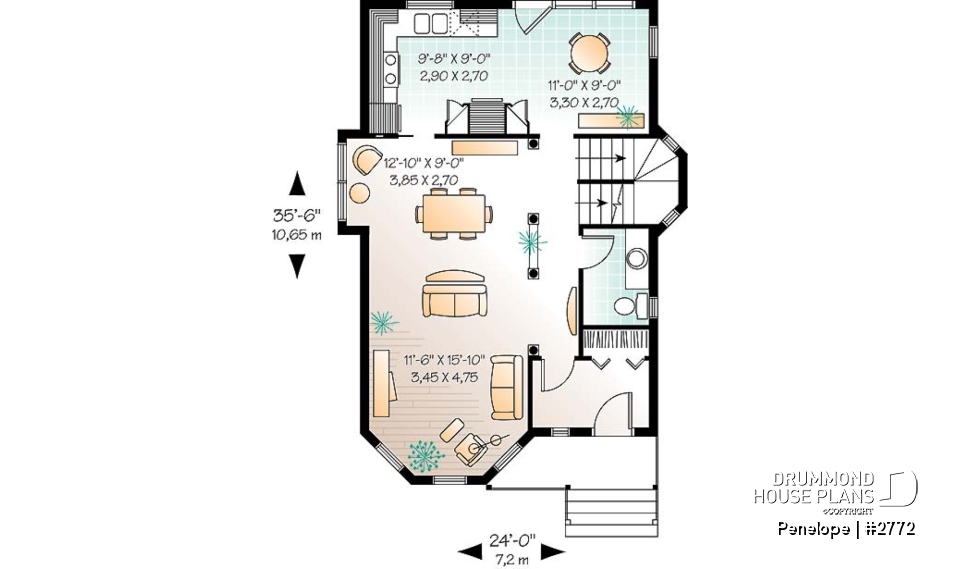 1st level - Small and charming victorian inspired home, 2 storey, 3 bedrooms - Penelope