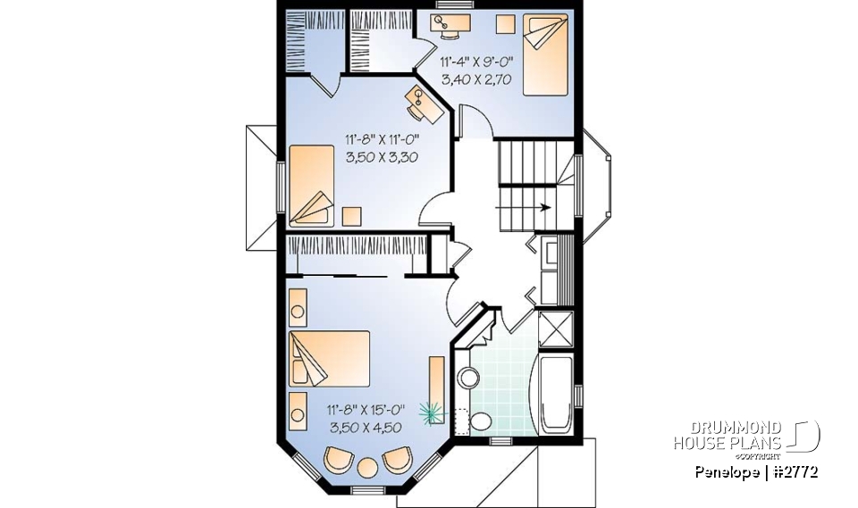 2nd level - Small and charming victorian inspired home, 2 storey, 3 bedrooms - Penelope