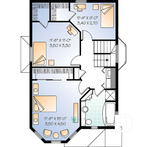 2nd level - Small and charming victorian inspired home, 2 storey, 3 bedrooms - Penelope