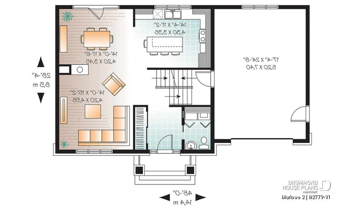 1st level - Inviting 2 storey affordable Craftsman home, 3 bedrooms, large kitchen island, open floor plan - Marlowe 2