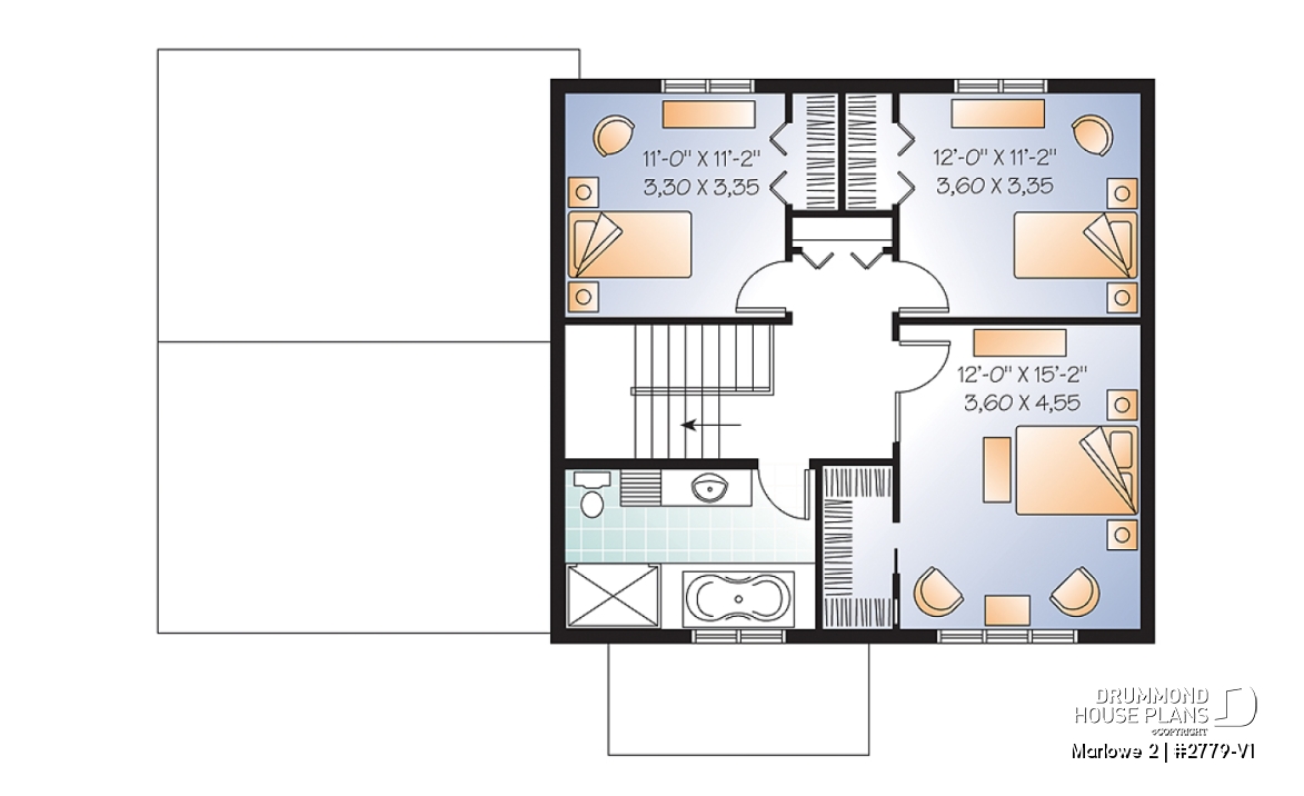 2nd level - Inviting 2 storey affordable Craftsman home, 3 bedrooms, large kitchen island, open floor plan - Marlowe 2