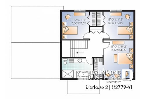 2nd level - Inviting 2 storey affordable Craftsman home, 3 bedrooms, large kitchen island, open floor plan - Marlowe 2