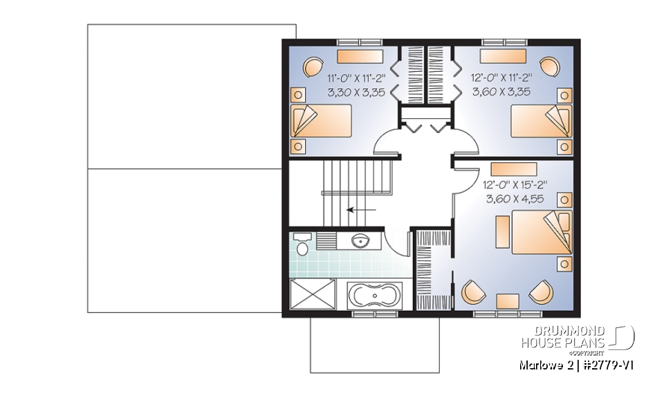 2nd level - Inviting 2 storey affordable Craftsman home, 3 bedrooms, large kitchen island, open floor plan - Marlowe 2