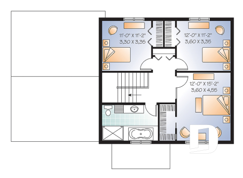 2nd level - Inviting 2 storey affordable Craftsman home, 3 bedrooms, large kitchen island, open floor plan - Marlowe 2