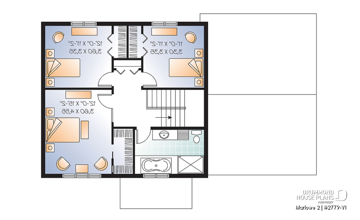 2nd level - Inviting 2 storey affordable Craftsman home, 3 bedrooms, large kitchen island, open floor plan - Marlowe 2