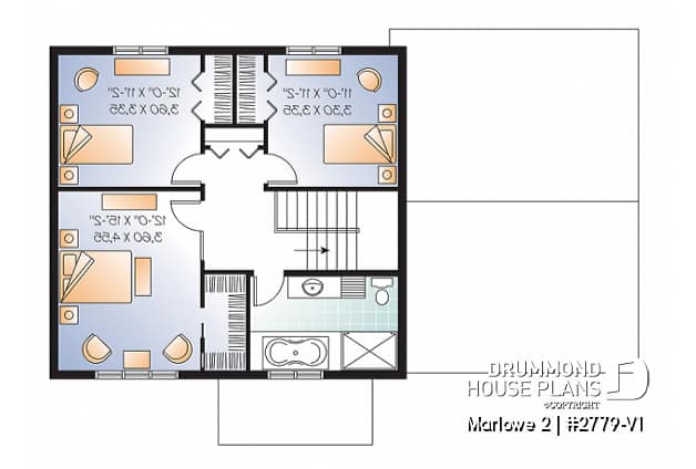 2nd level - Inviting 2 storey affordable Craftsman home, 3 bedrooms, large kitchen island, open floor plan - Marlowe 2
