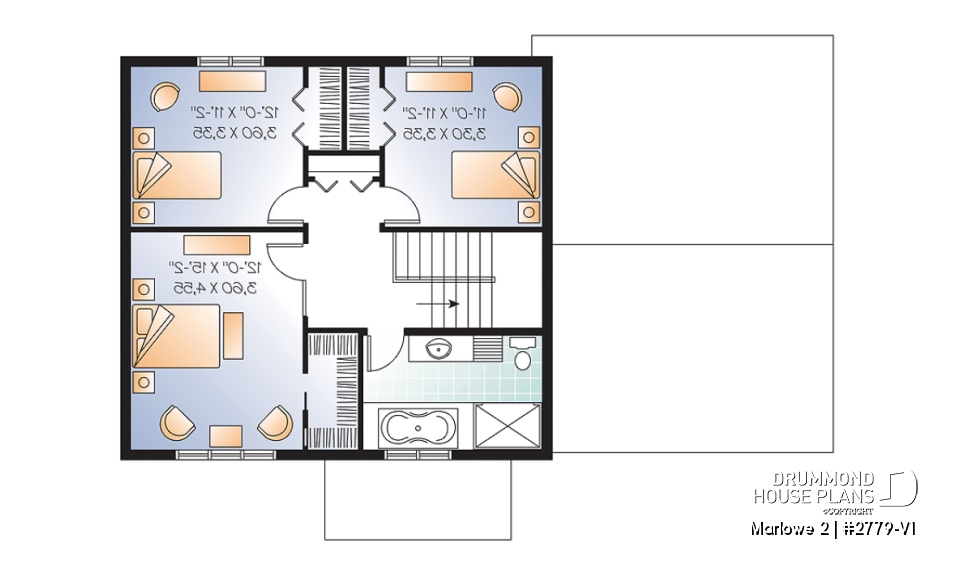 2nd level - Inviting 2 storey affordable Craftsman home, 3 bedrooms, large kitchen island, open floor plan - Marlowe 2
