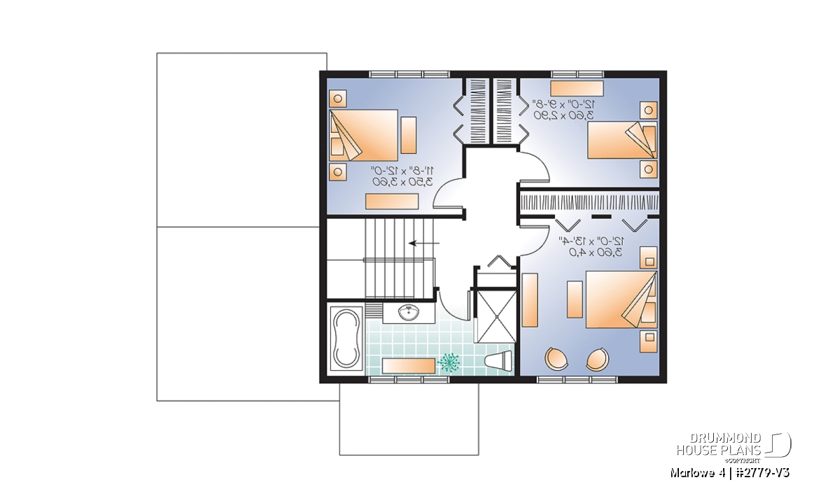 2nd level - Craftsman style small home, 3 bedrooms, home office and large covered terrace - Marlowe 4