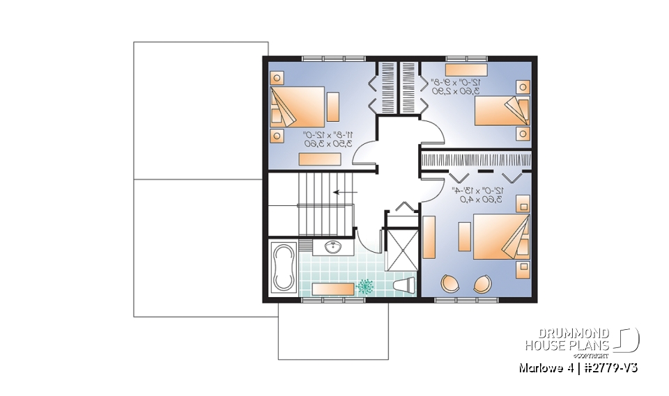 2nd level - Craftsman style small home, 3 bedrooms, home office and large covered terrace - Marlowe 4