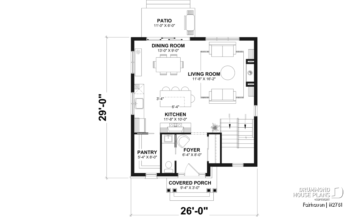 1st level - English Cottage style two-story house plan with optional finished basement. - Fairhaven