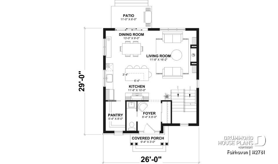 1st level - English Cottage style two-story house plan with optional finished basement. - Fairhaven