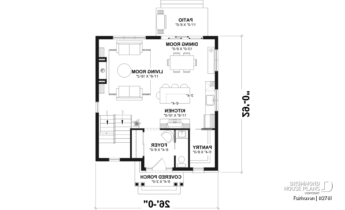 1st level - English Cottage style two-story house plan with optional finished basement. - Fairhaven