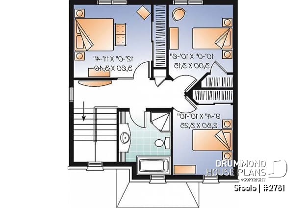 2nd level - 3 bedroom traditional with open floor plan & kitchen island - Steele