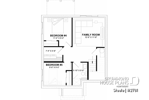 Finished basement - 3 bedroom traditional with open floor plan & kitchen island - Steele