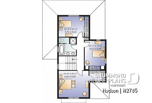 2nd level - Two-storey house for narrow lot, 3 bedrooms, large rear covered balcony, walk-in in master suite - Stamford
