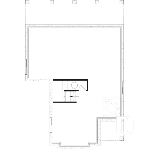 Unfinished basement - Narrow Lot House Plan – 3 to 5 Bedrooms, Optional Finished Basement ($), Large Covered Terrace - Stamford