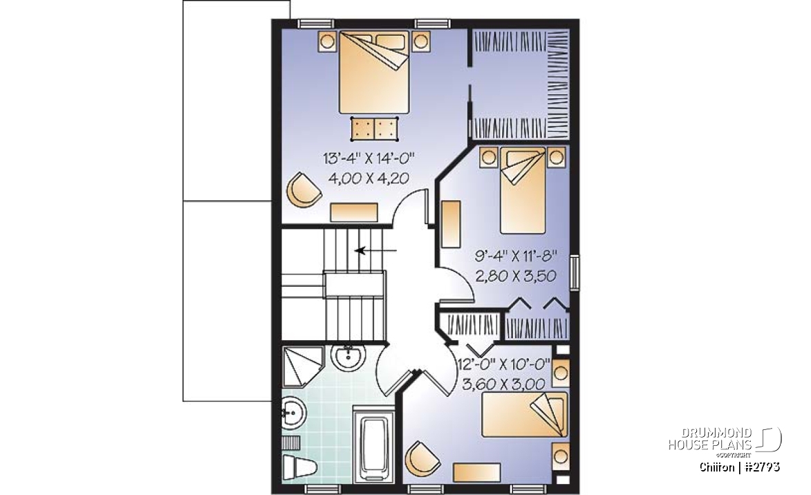 2nd level - Charming 3 bedroom, 2 storey home plan, laundry room on main floor, unfinished daylight basement - Chilton
