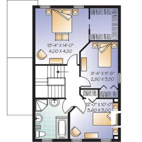 2nd level - Charming 3 bedroom, 2 storey home plan, laundry room on main floor, unfinished daylight basement - Chilton
