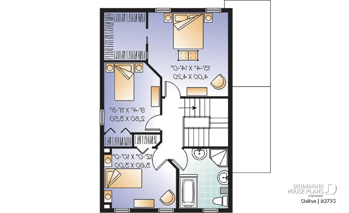 2nd level - Charming 3 bedroom, 2 storey home plan, laundry room on main floor, unfinished daylight basement - Chilton