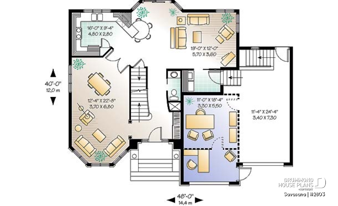 1st level - Spacious victorian inspired house plan with large master suite - Savasana