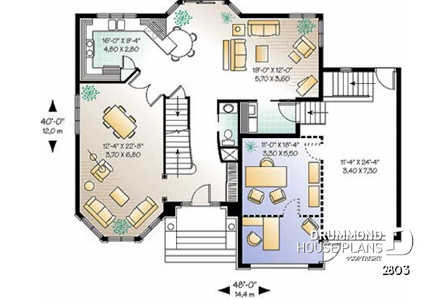 1st level - Spacious victorian inspired house plan with large master suite - Savasana