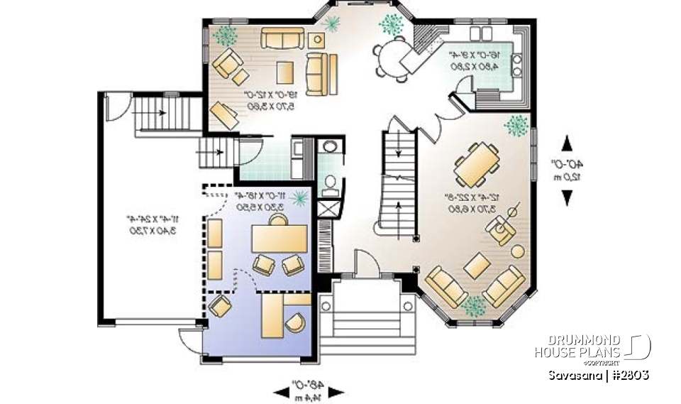1st level - Spacious victorian inspired house plan with large master suite - Savasana