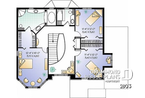 2nd level - Spacious victorian inspired house plan with large master suite - Savasana