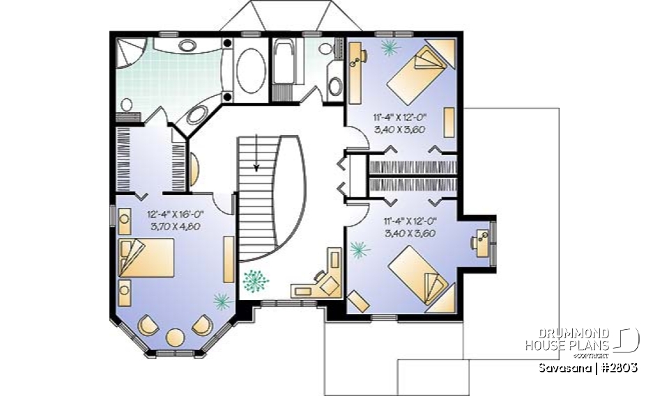 2nd level - Spacious victorian inspired house plan with large master suite - Savasana