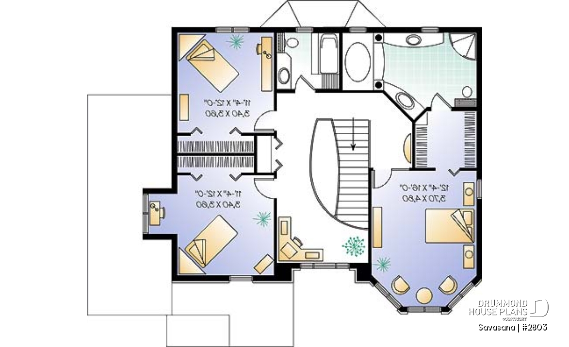 2nd level - Spacious victorian inspired house plan with large master suite - Savasana